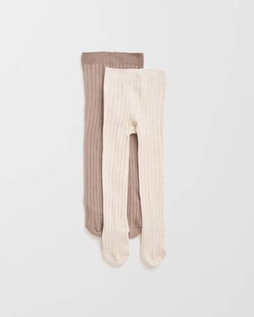 Maxx Baby Australian Cotton Blend 2 Pack Rib Tights