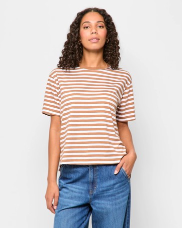Australian Cotton Step Hem Boxy Crop T-Shirt