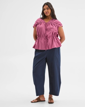 Plus Size Channel Tie Top