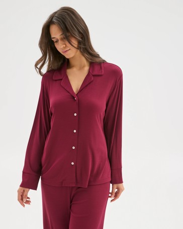 Long Sleeve Rib Pyjama Shirt