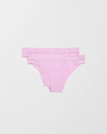 Lily Loves 2 Pack Seamfree Embossed Brazilian Briefs