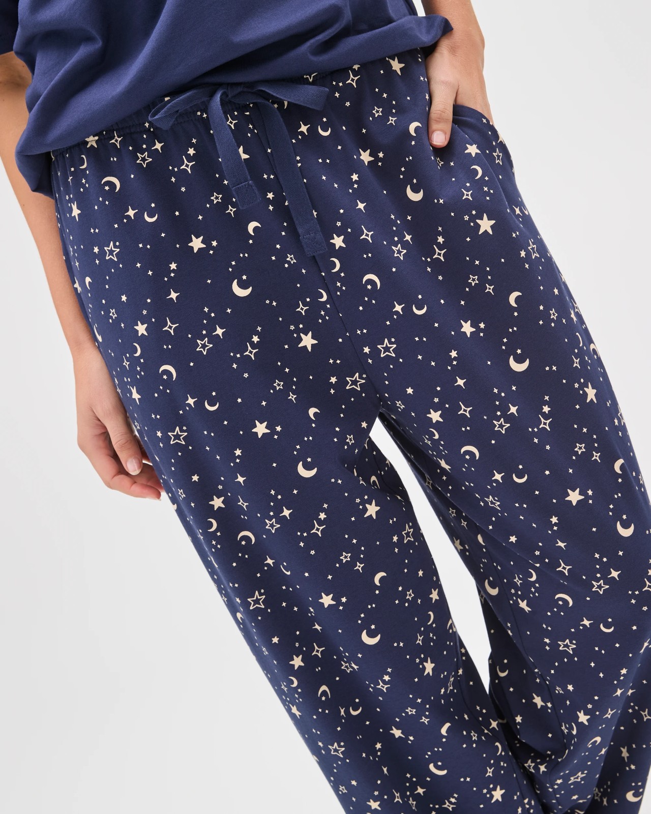 Australian Cotton 7/8 Length Jersey Sleep Pants - Stargazer 5 of 6