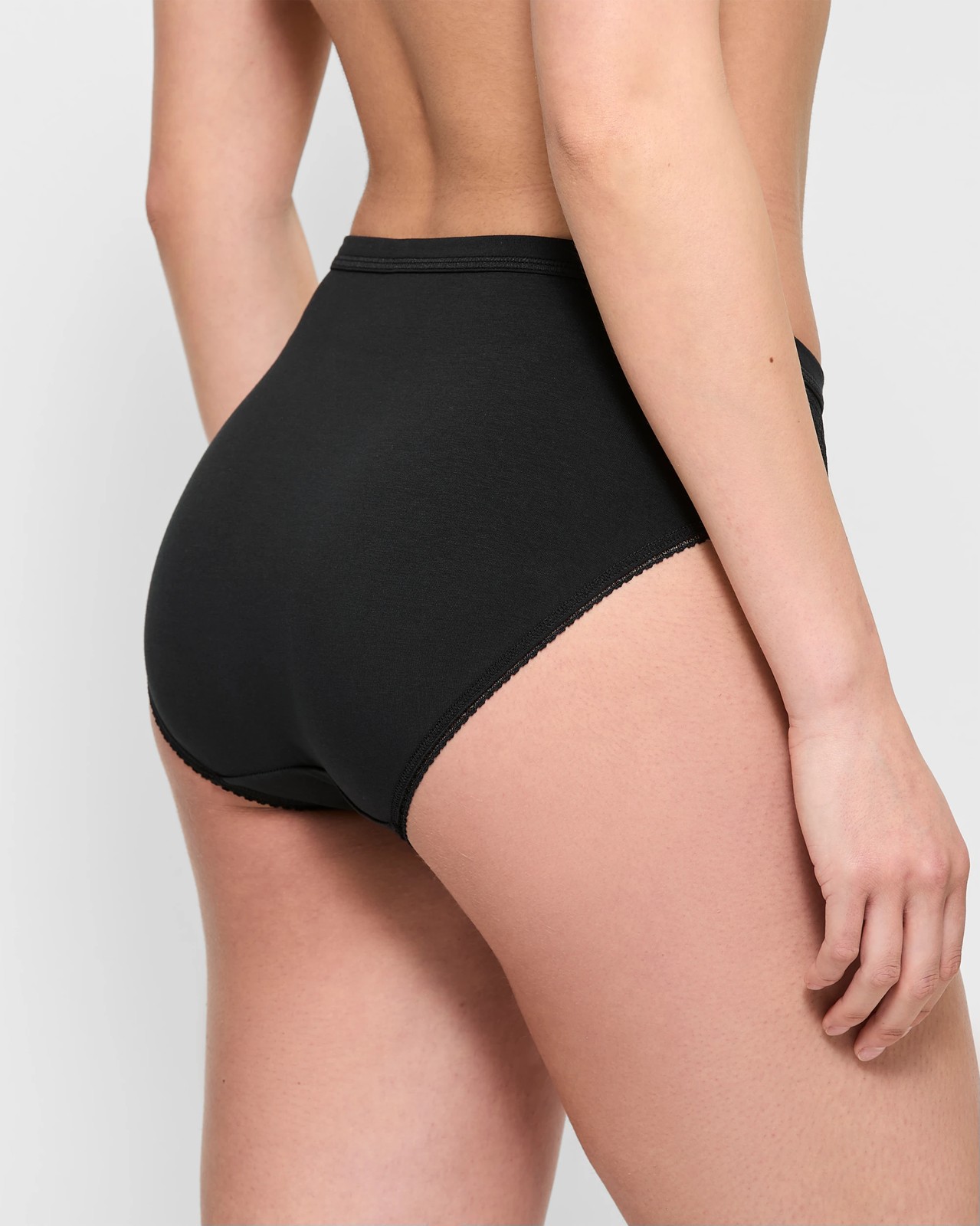 Australian Cotton and Lace High Cut Briefs - Black 4 of 4