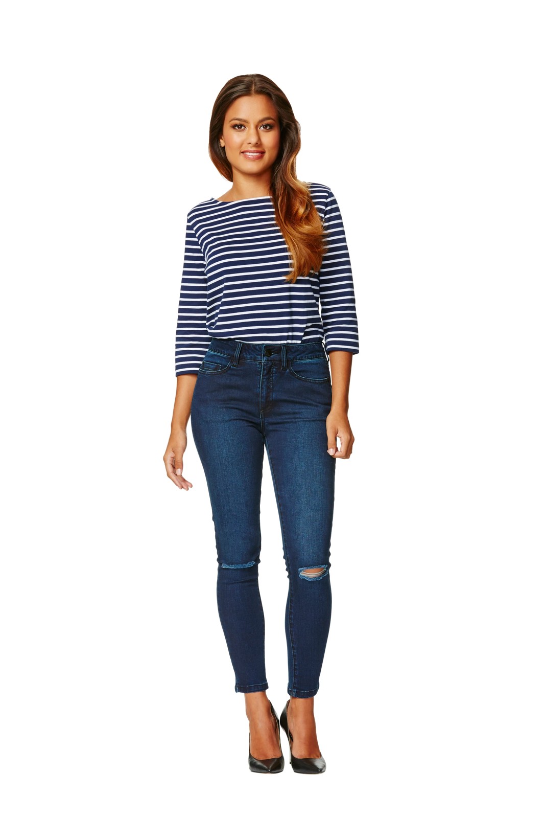 Dannii Minogue Petites 7/8 Ripped Jeans - Indigo 6 of 6