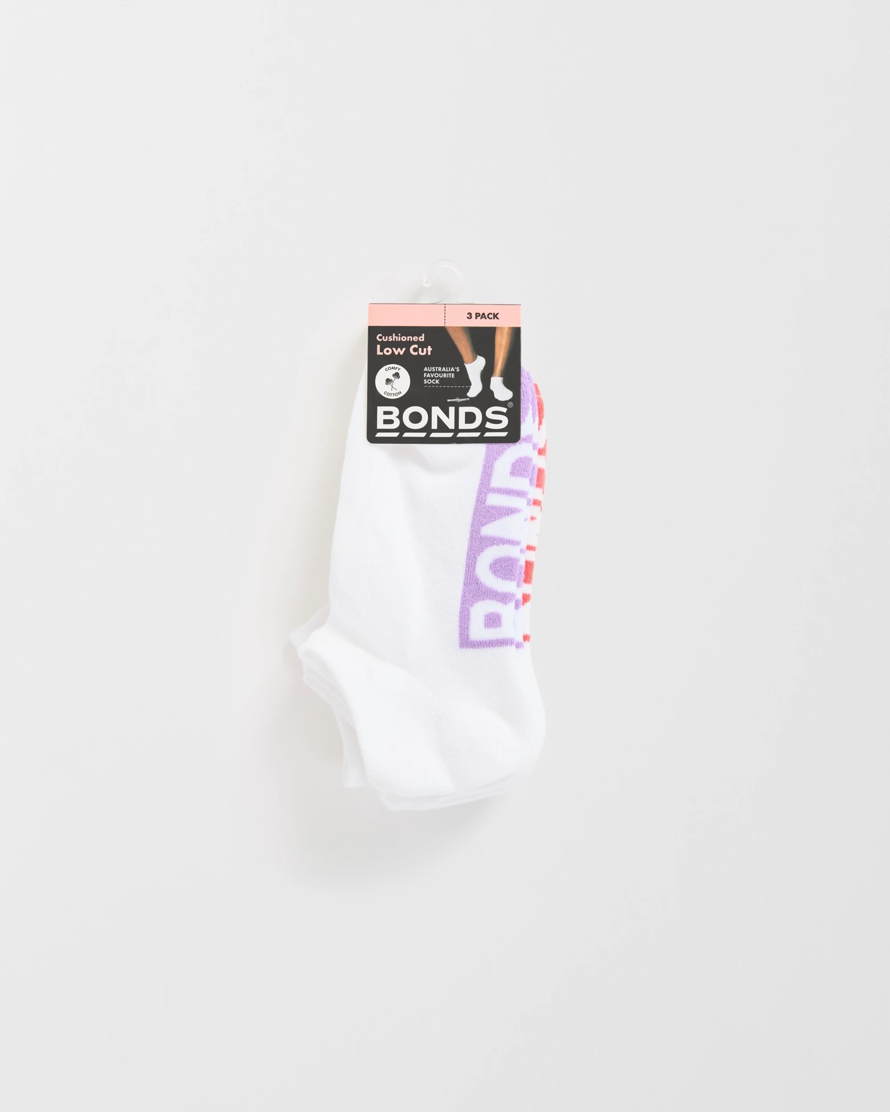 Women's Cotton Blend Cushioned Quarter Crew Socks 3 Pack - Bonds - White 3 of 3