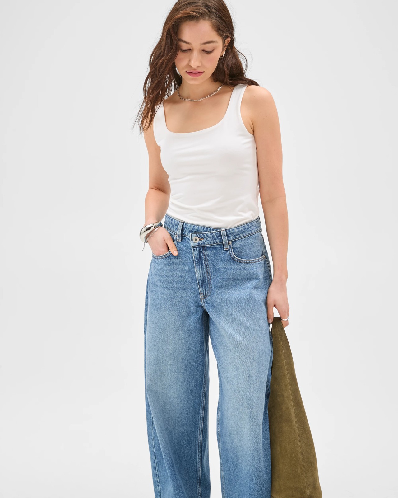 Lily Loves Cross Over Curve Leg Denim Jeans 4 of 5