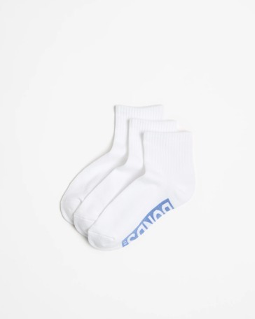 Cotton Blend Logo Cushioned Quarter Crew Socks 3 Pack - Bonds