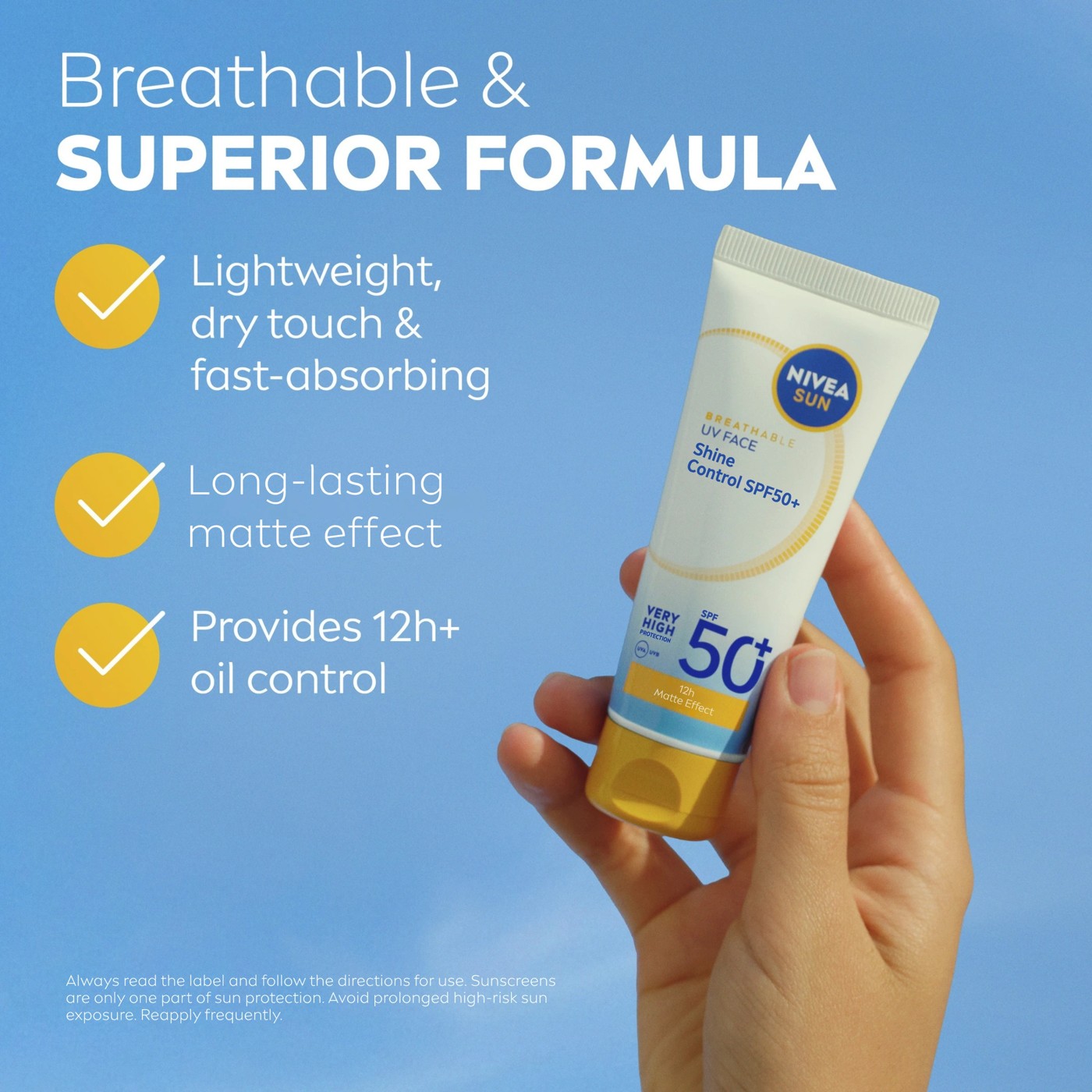 NIVEA Sun Breathable UV Face Shine Control SPF 50+ 40ml 3 of 5