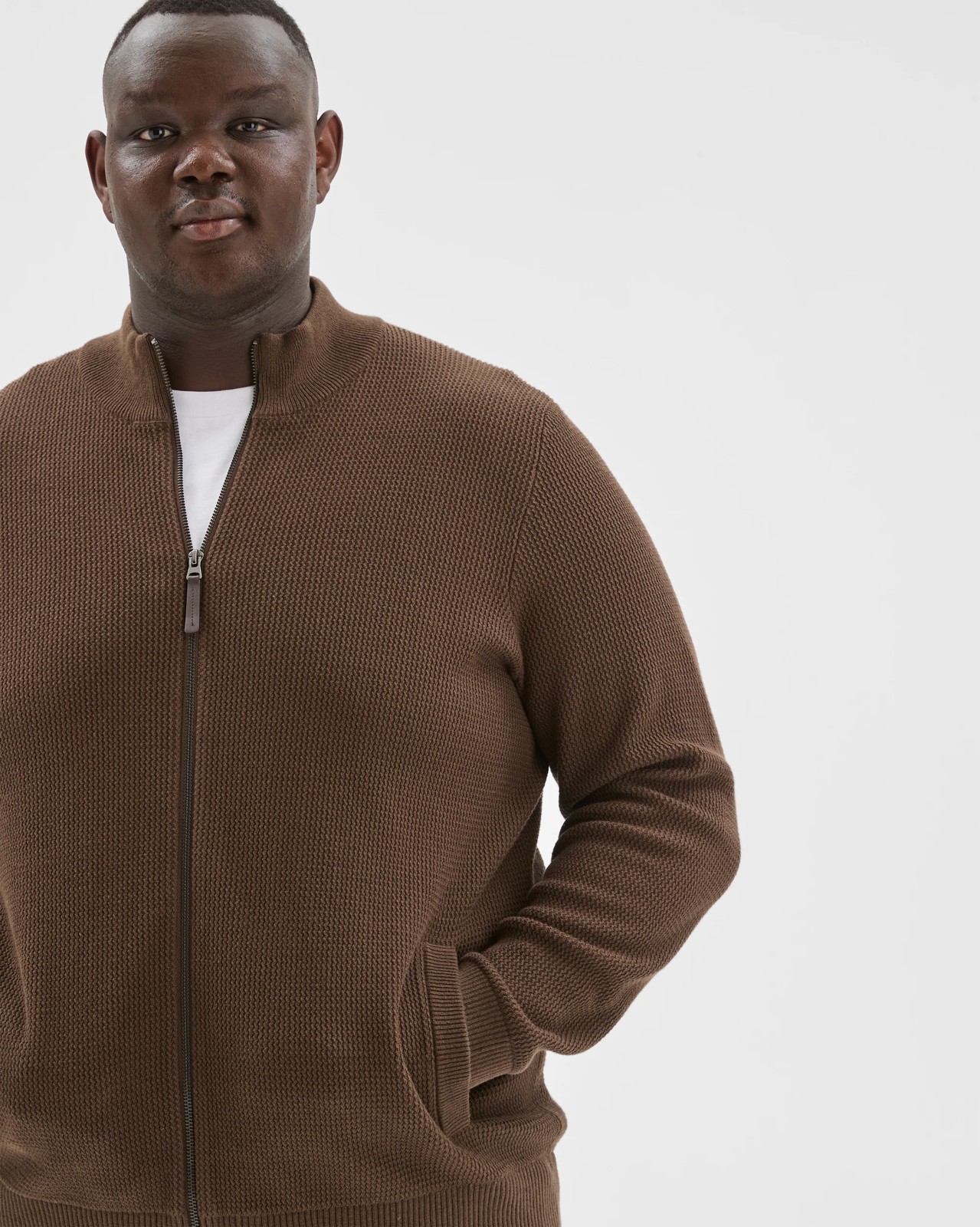 Plus Size Australian Cotton Zip Through Knit Jumper 3 of 5