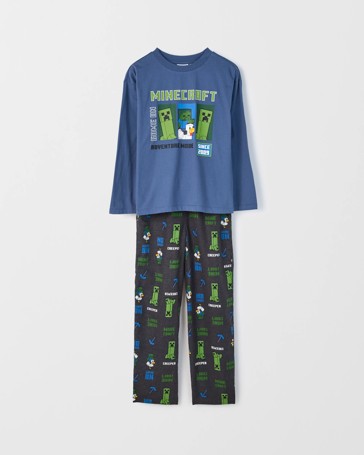 Minecraft Australian Cotton Older Boys Knit/Flannel Pyjama Set