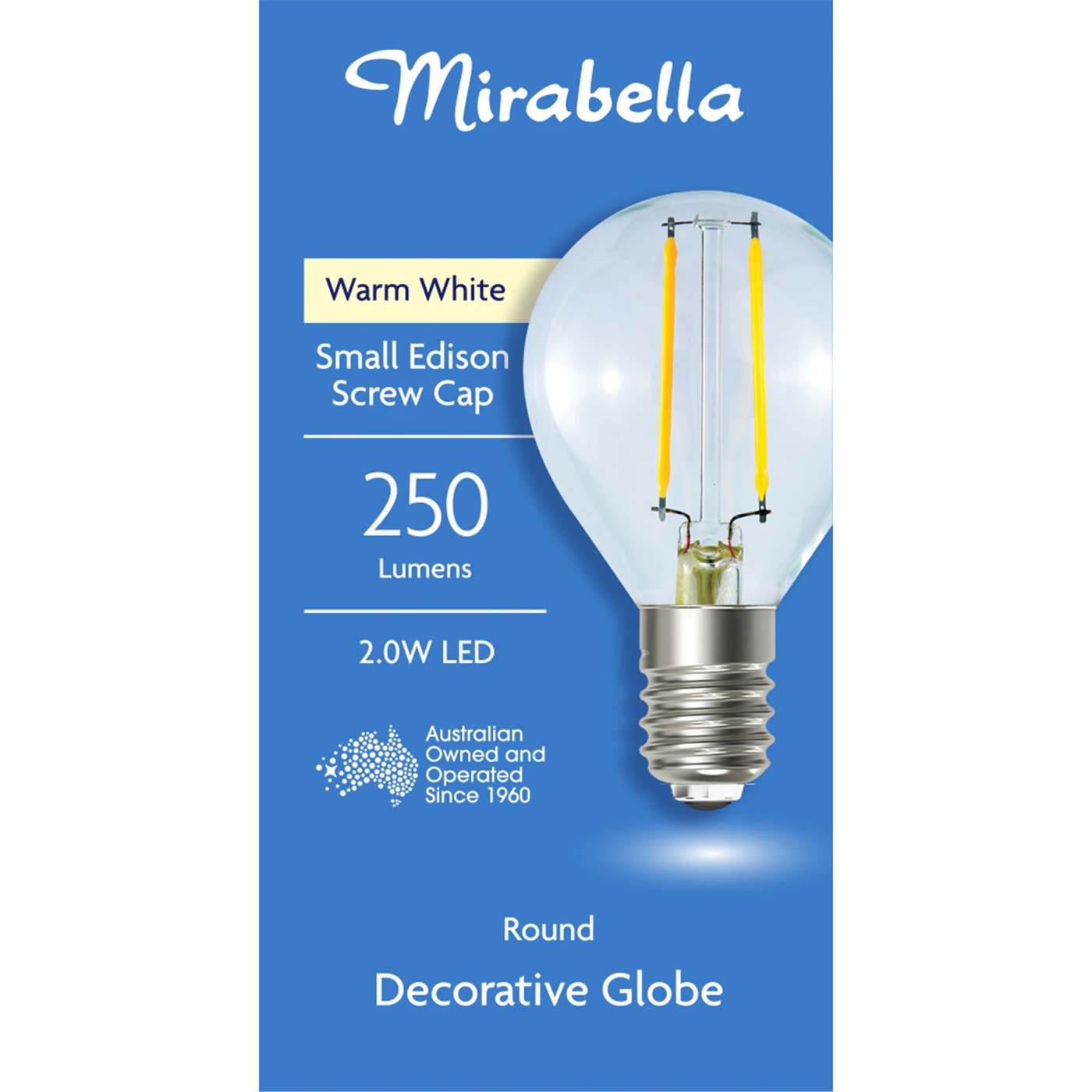 Mirabella Round LED 2W E14 Small Edison Screw Light Bulb 2 of 5