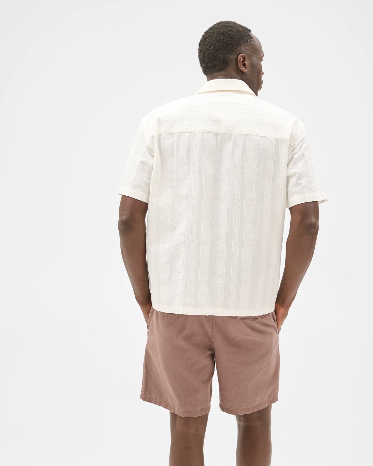 Commons Cotton Burnout Short Sleeve Shirt - Cloud White 6 of 6