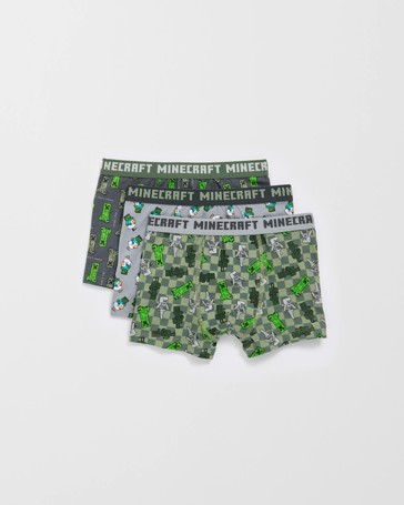 Minecraft Australian Cotton 3 Pack Younger Boys Trunks