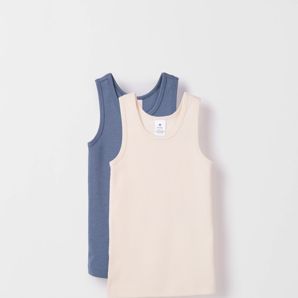 Australian Cotton 2 Pack Boys Long Sleeve Waffle Thermal Vests thumbnail 2