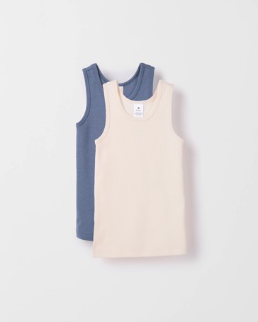 Australian Cotton 2 Pack Boys Waffle Thermal Vests