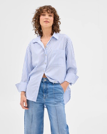 Long Sleeve Oversized Stripe Shirt