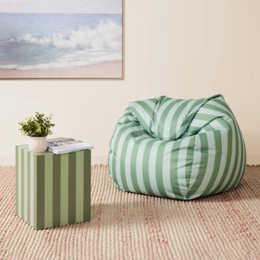 Stripe Bean Bag, Green - Anko