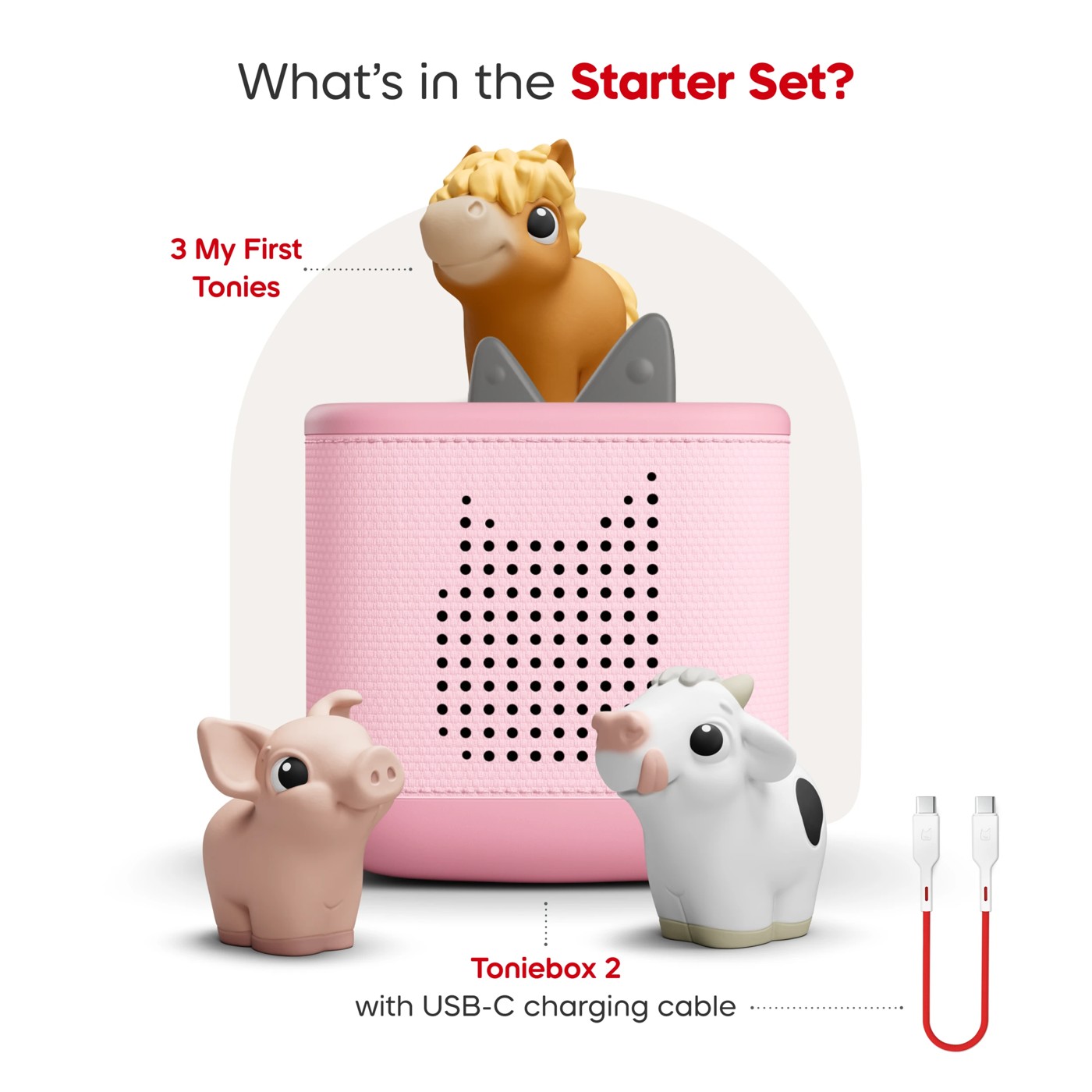 Toniebox 2 Cloud Pink Bundle My First Farm Set 3 of 6