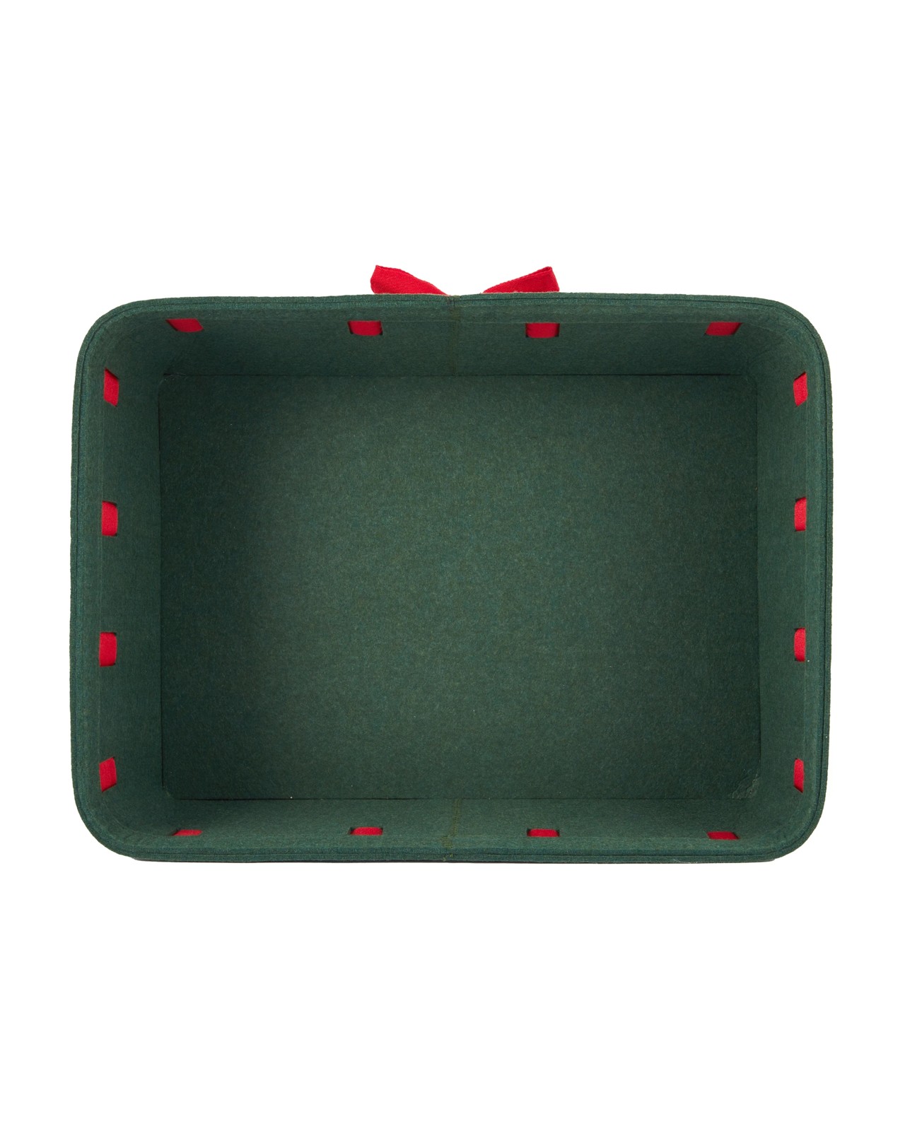 Anko Christmas Felt Basket with Bow - Green 4 of 5