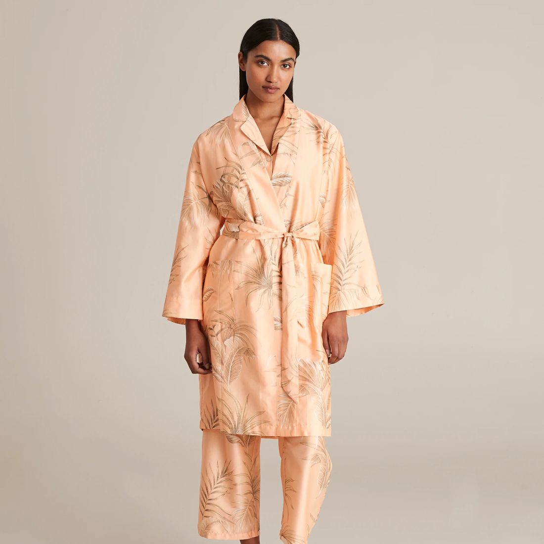 Sleep Cotton Sateen Robe - Sunset Palm | Target Australia