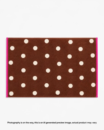 Senna Australian Cotton Polka Dot Bath Mat - Tiramisu