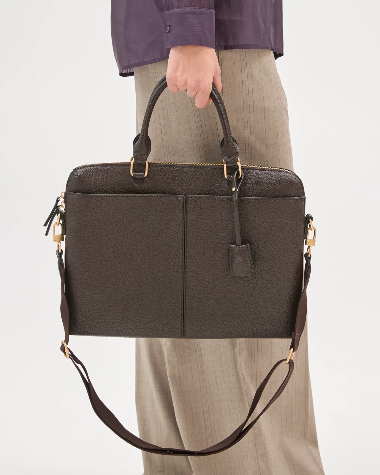 Pebble Laptop Work Tote Bag - Chocolate 4 of 4