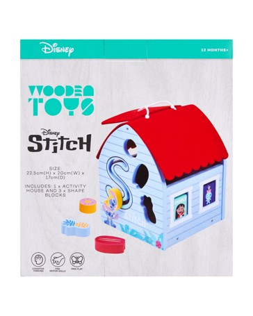 Disney Wooden Toys Stitch Activity House Playset