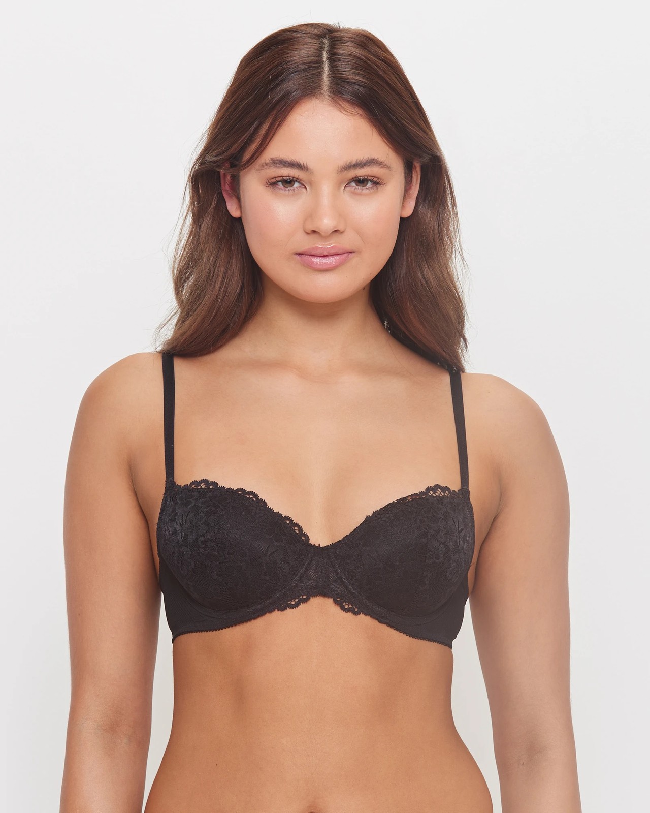 Black Lace Balconette Bra