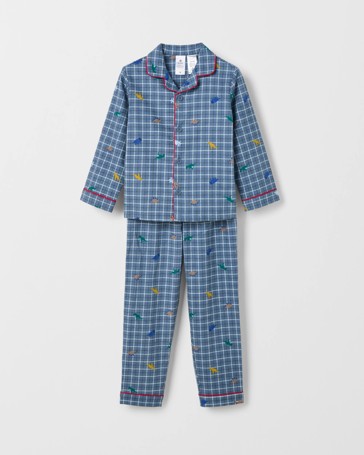 Younger Boys Australian Cotton Long Sleeve Top & Long Length Pants Flannel Pyjama Set