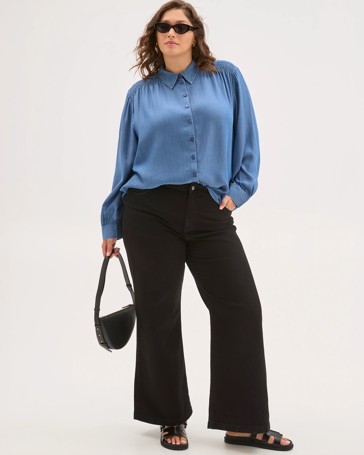 Plus Size Chambray Shirt