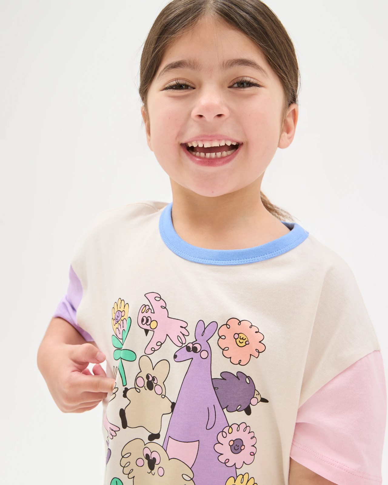Australian Cotton Younger Girls Oversized Jersey Pyjama Set - Australia Multi 2 of 6
