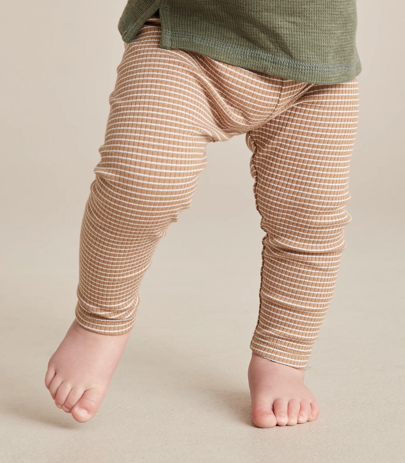 Baby Organic Cotton Rib Stripe Leggings