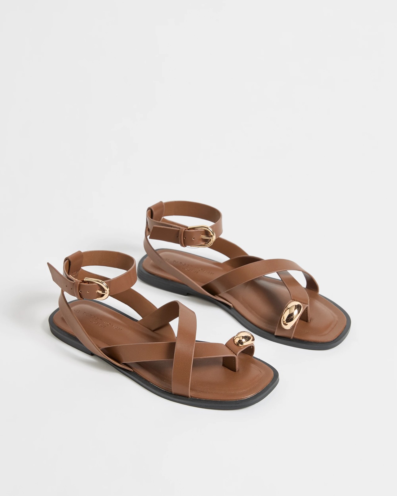 Chloe Toe Post Strappy Sandals - Tan 2 of 3