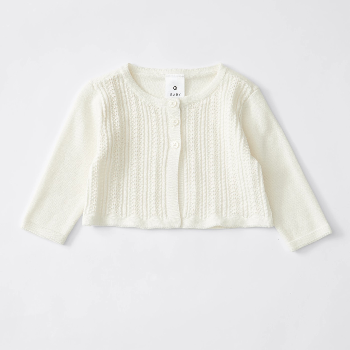 Baby Organic Cotton Pointelle Cardigan 4 of 4