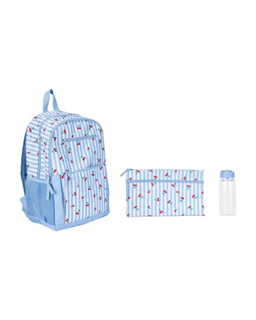 Anko 3 Piece Cherry Backpack Set, Blue