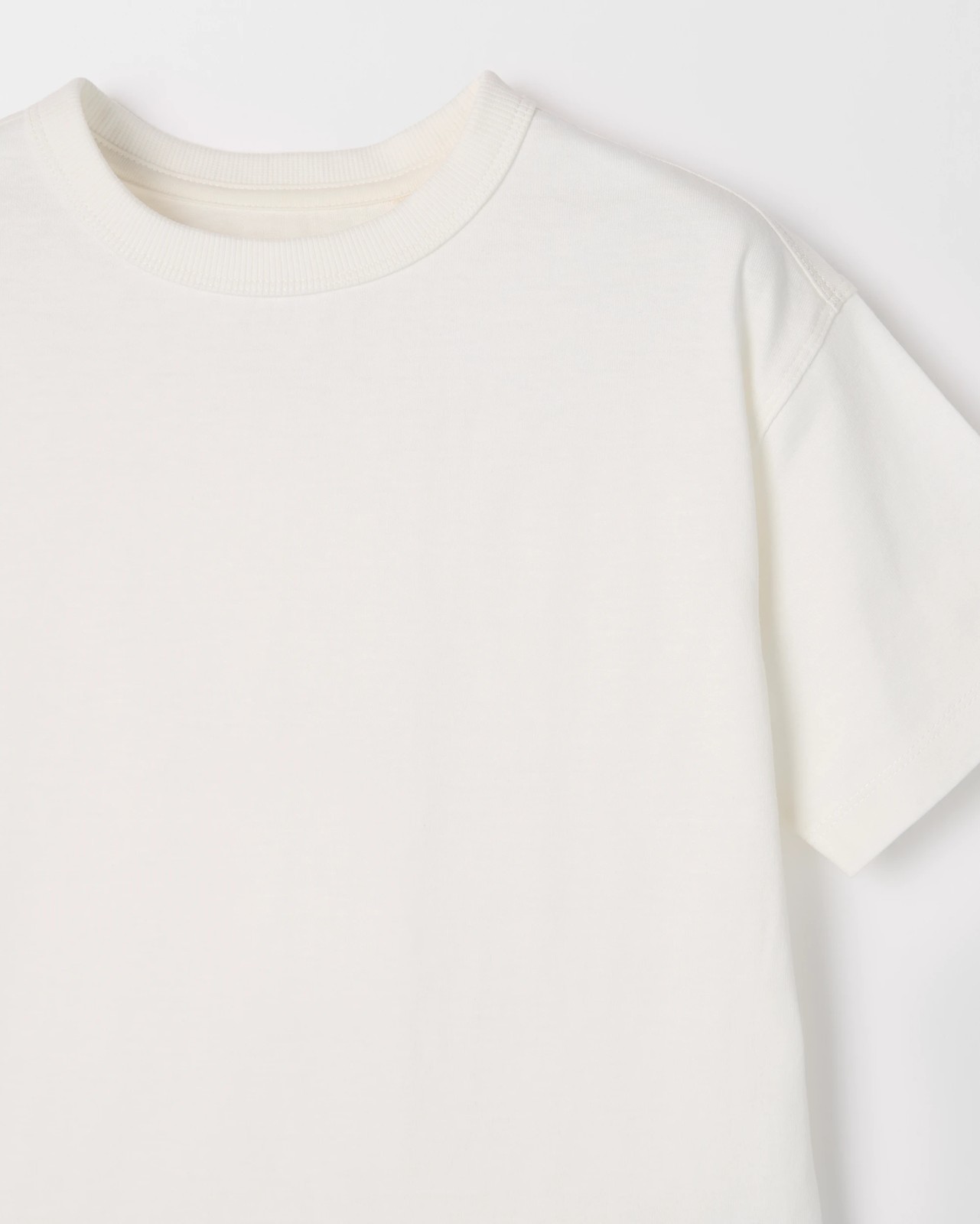 Organic Cotton Heavy Weight Oversized Plain T-Shirt - White 2 of 2