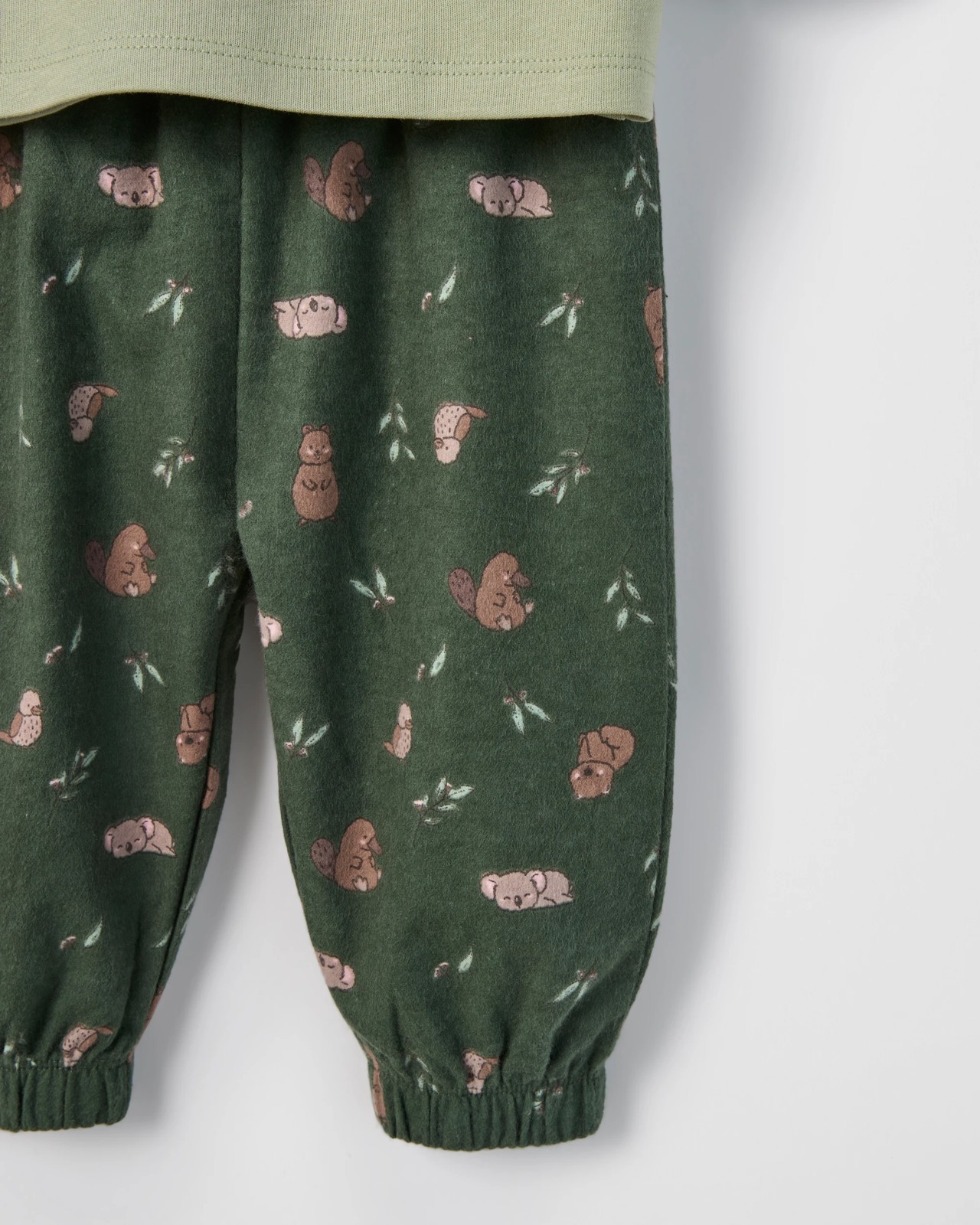 Baby Organic Cotton Knit Top and Flannel Pants Pyjama Set - Australiana 4 of 4