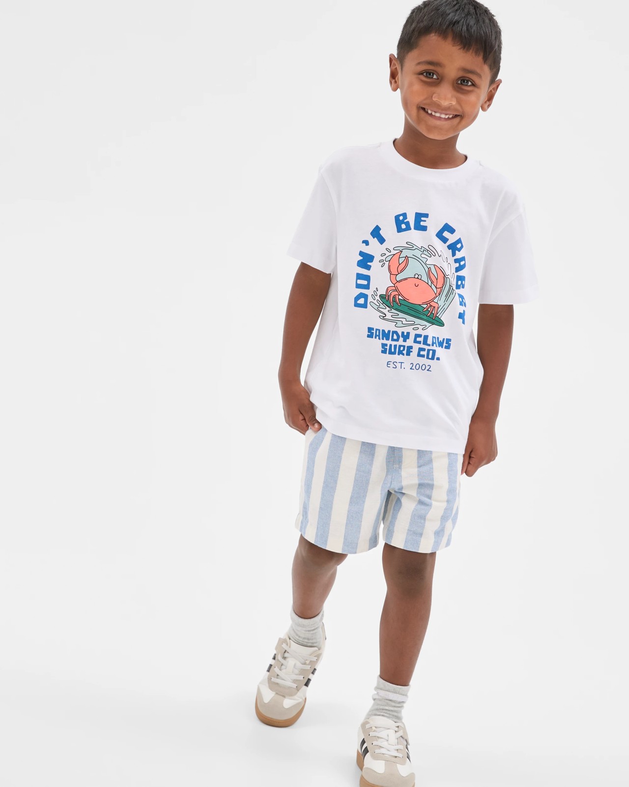 Stripe Volley Shorts - Blue + White 4 of 6