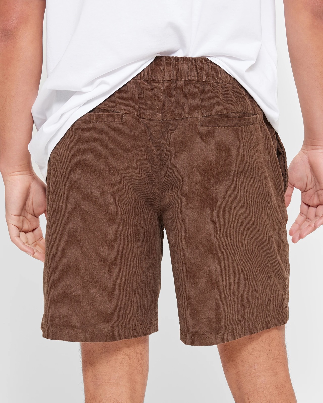 Plain Corduroy Shorts with Side Pockets for Men