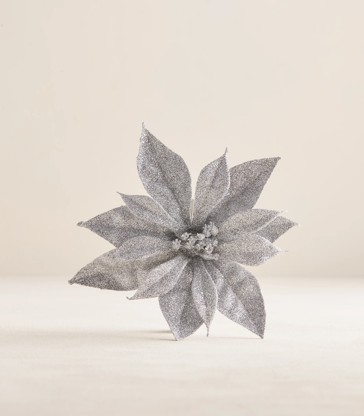 Poinsettia Christmas Decorations - 2 Pack