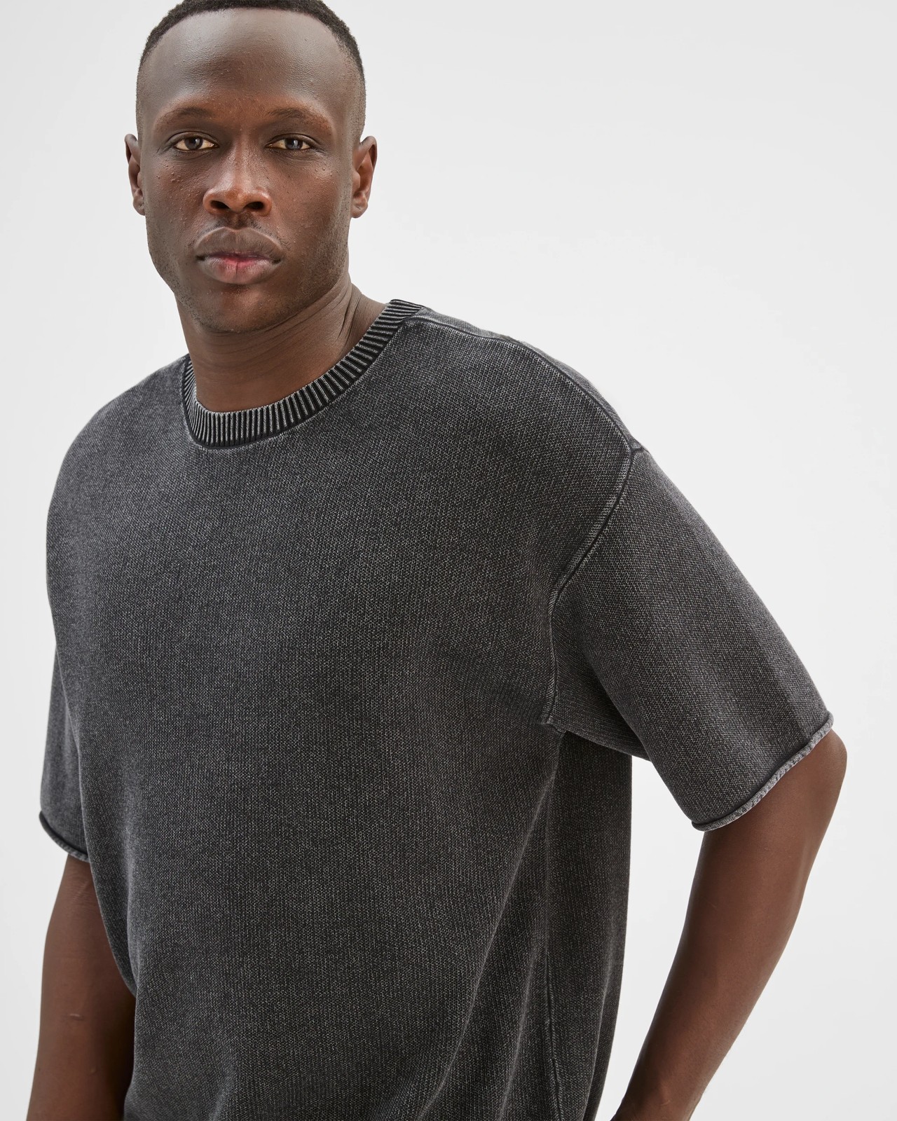 Commons Australian Cotton Fashion Knitted T-Shirt - Black Beauty 4 of 6