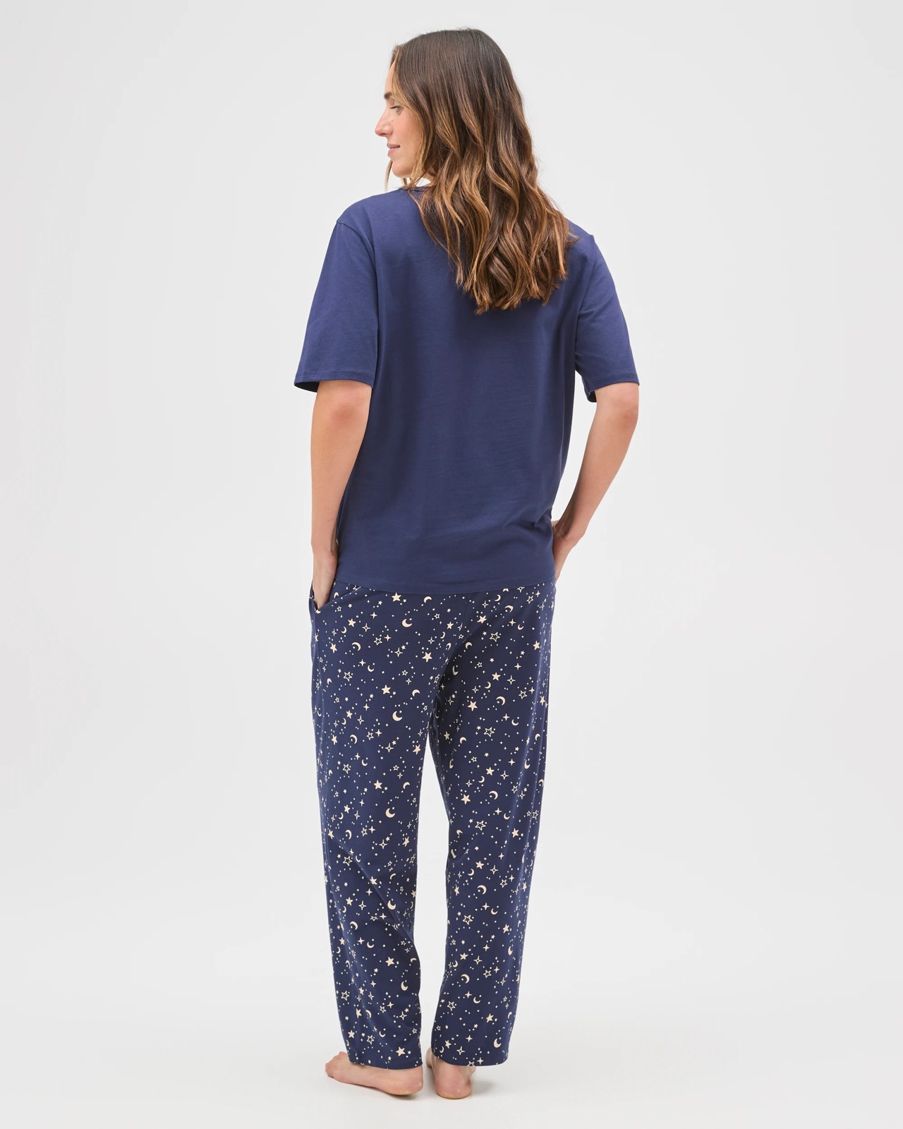 Australian Cotton 7/8 Length Jersey Sleep Pants - Stargazer 6 of 6