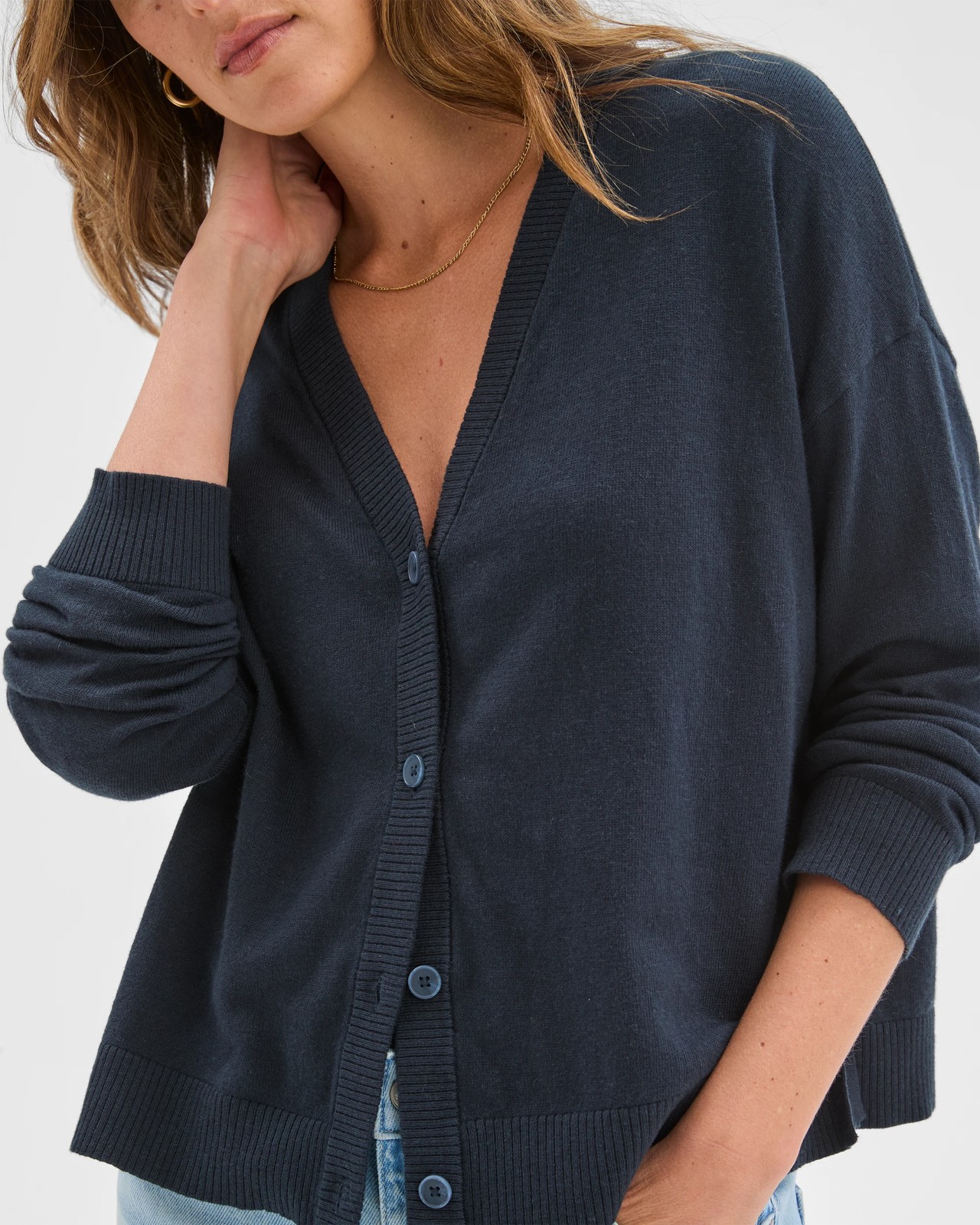 Australian Cotton Knit Cardigan - Petrol 5 of 6
