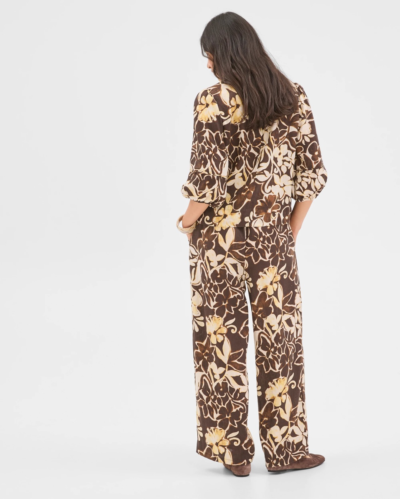 European Linen Wide Leg Pants - Scattered Floral 6 of 6