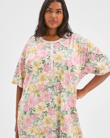 Plus Size Australian Cotton Henley Nightie