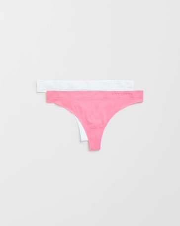 Lily Loves 2 Pack Seamfree Embossed G-String Briefs