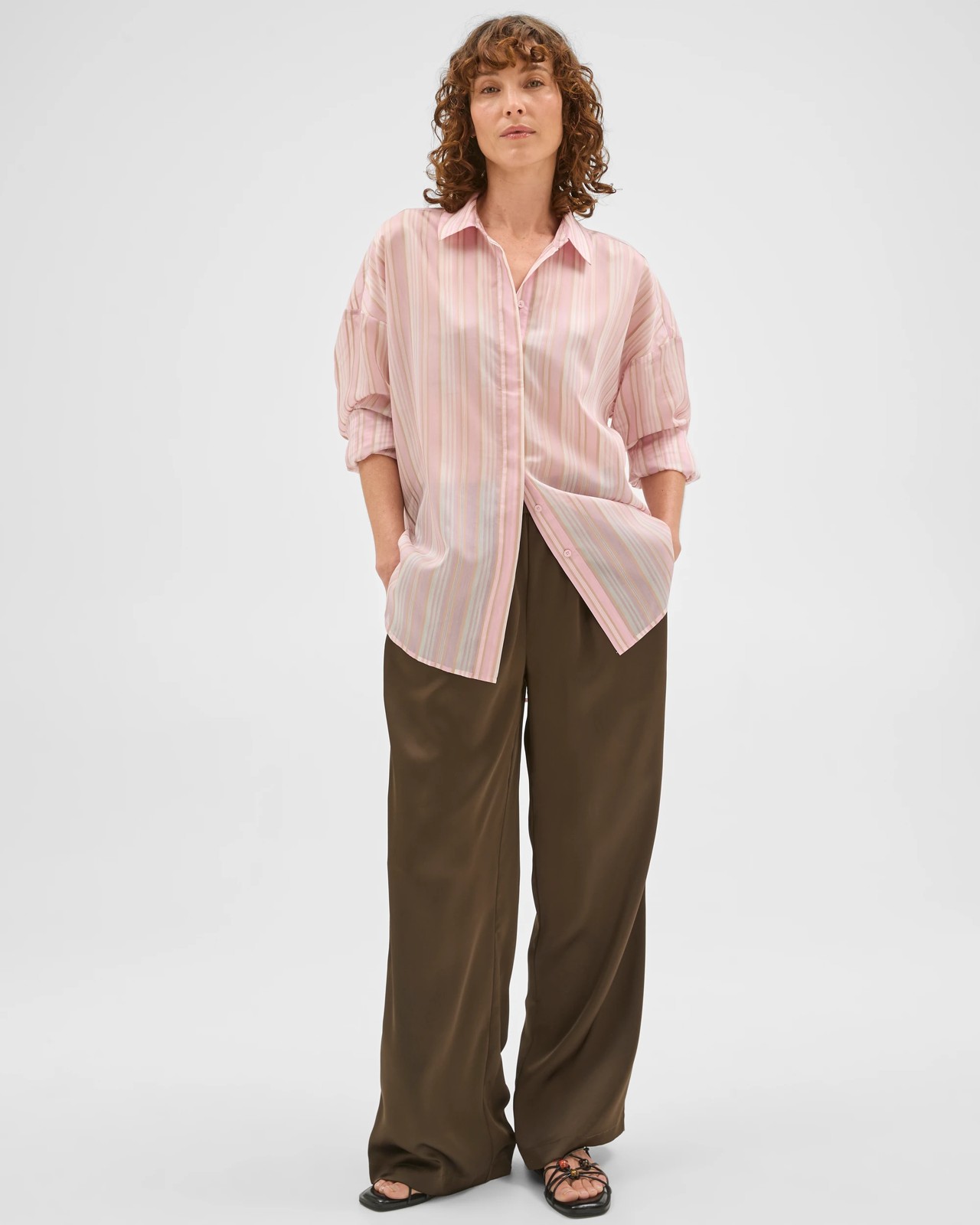 Preview Woven Striped Shirt - Ice Berry Stripe 2 of 5
