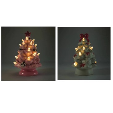 Anko Battery Operated LED Light Up Ceramic Tree - Assorted