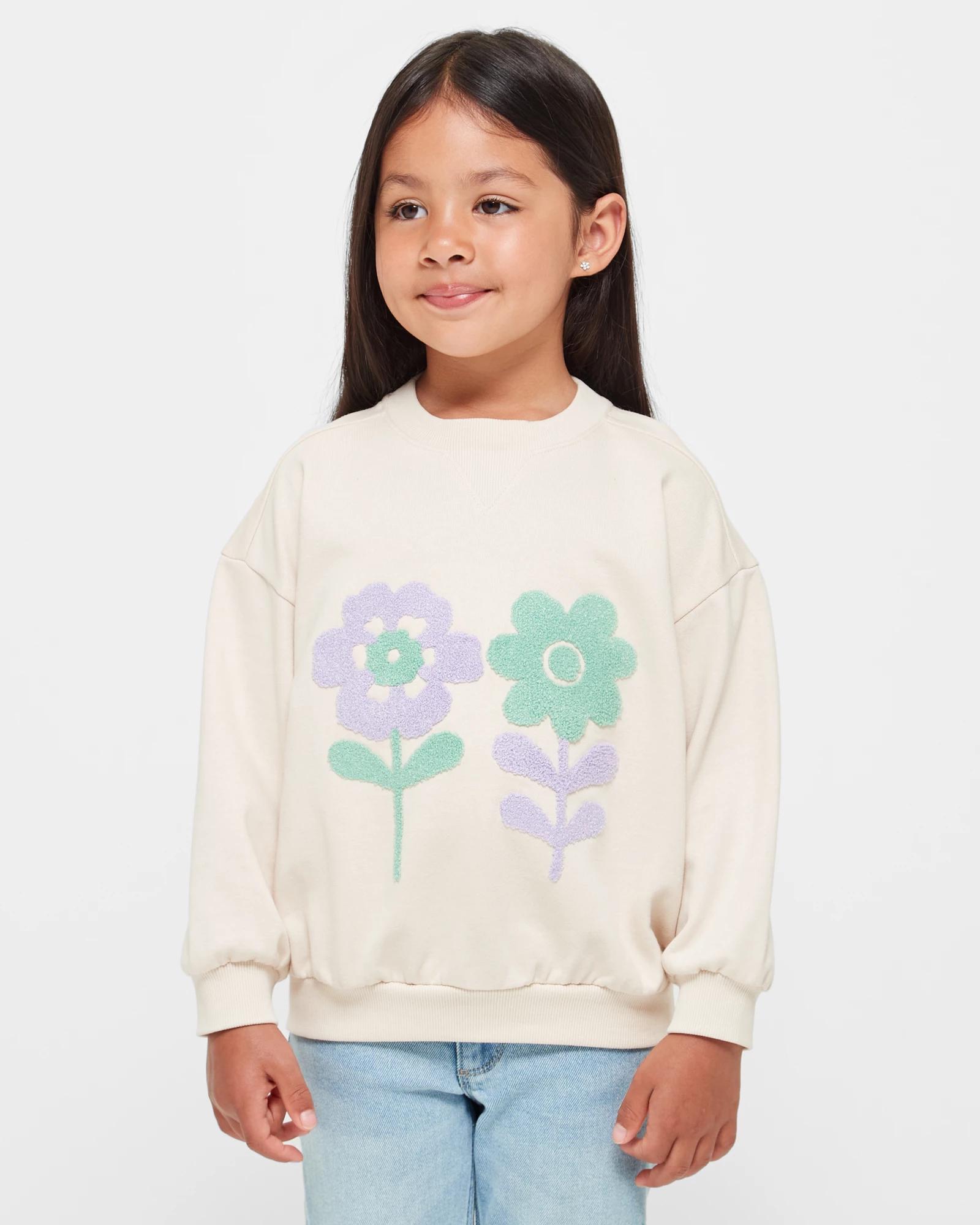 Oversized Boucle Flower Jumper | Target Australia