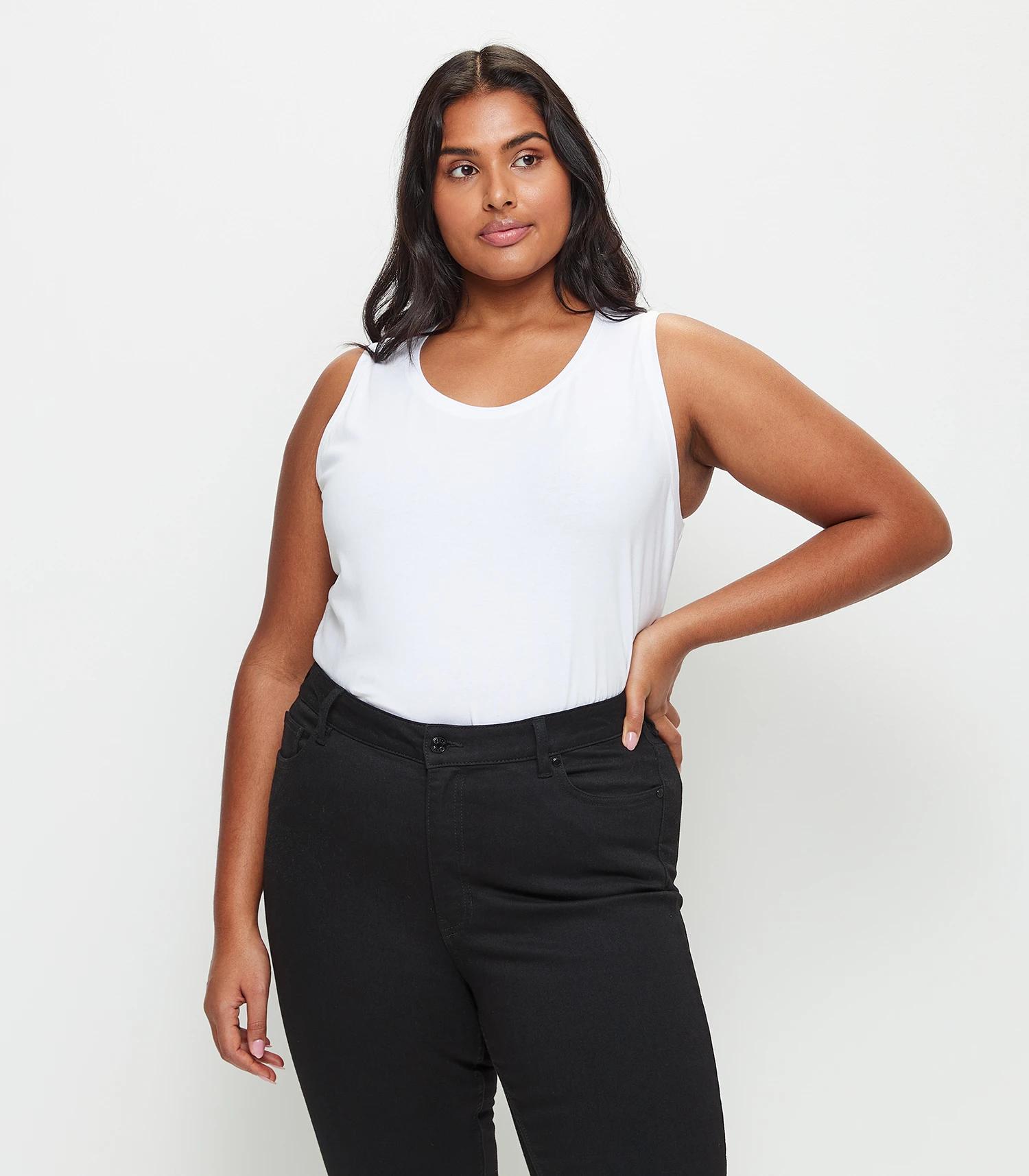 Plus size white outlet tank